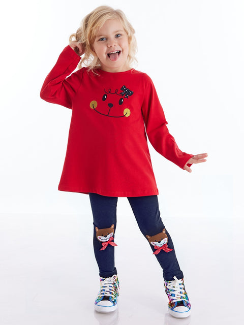 Denokids Teddy Bear Girl Leggings Set