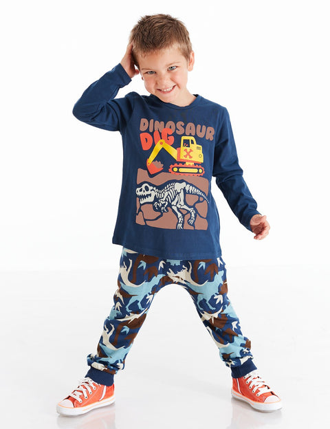 Denokids Excavator Camo Boy Pants Set