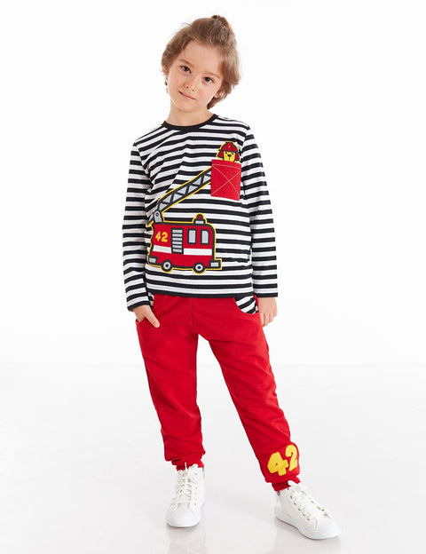 Denokids Fire-fighting Boy Pants Set