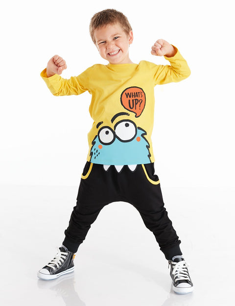 Denokids Whatsup Boy T-shirt&Sweat-Pants Set