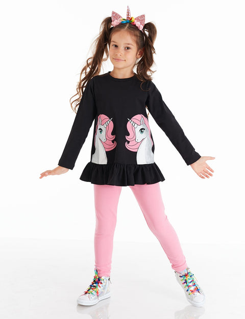 Denokids Twin Unicorns Girl Tunic Set