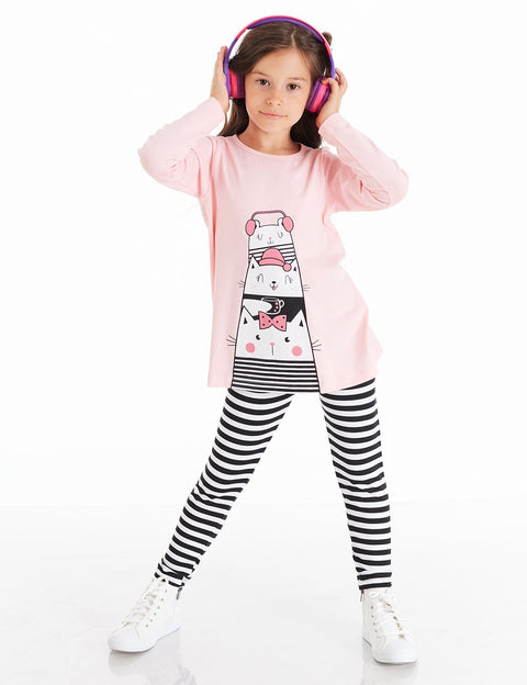 Denokids Fancy Cats Girl Leggings Set