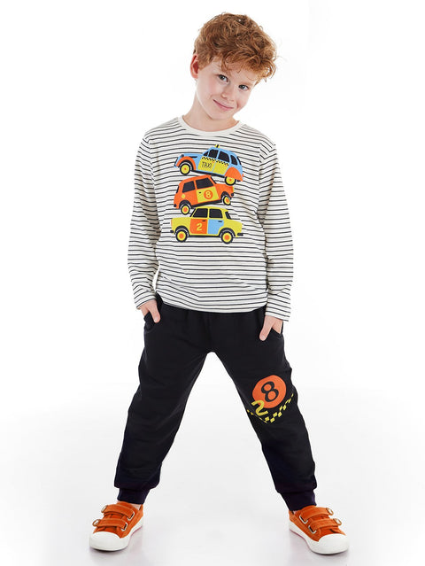 Denokids 3 Cars Boy T-shirt&Pants Set