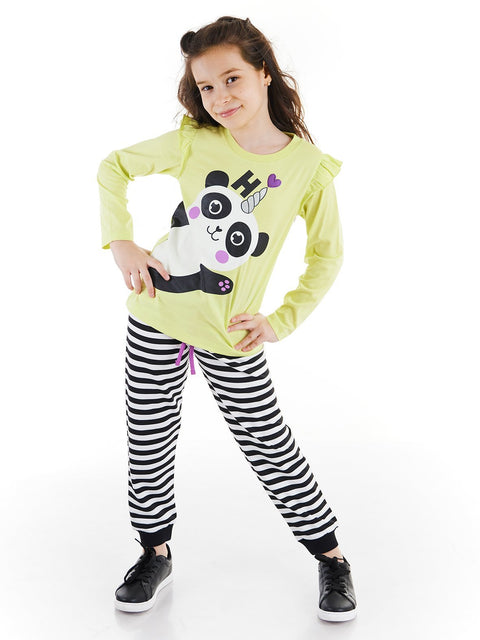 Denokids Panda Girl T-shirt&Pants Set