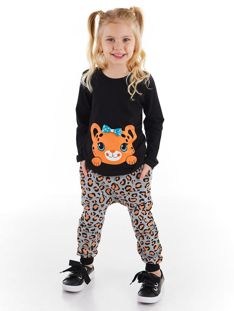 Denokids Mini Leopard Girl T-shirt&Pants Set