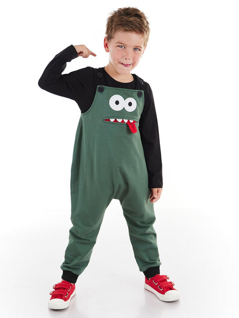 Denokids Funny Face Boy Overall