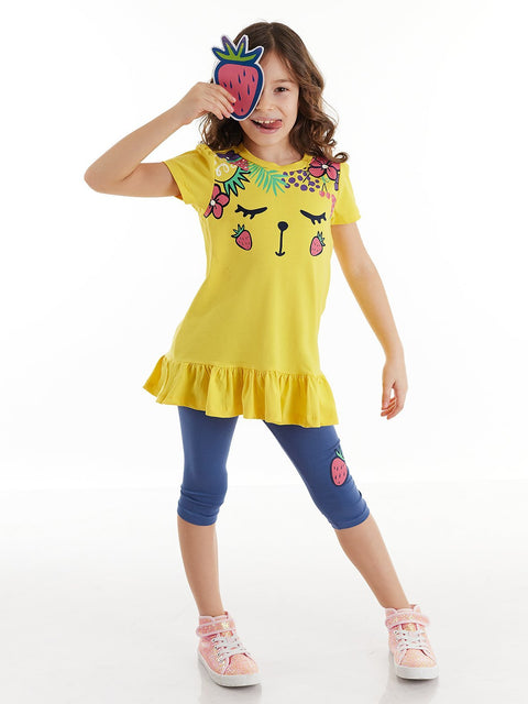 Denokids Strawberry Girl Leggings & Tunic Set