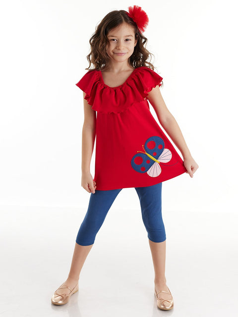 Denokids Butterfly Girl Leggings & Tunic Set