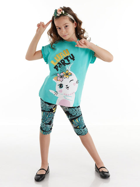 Denokids Cat Party Girl Tunic & Leggings Set