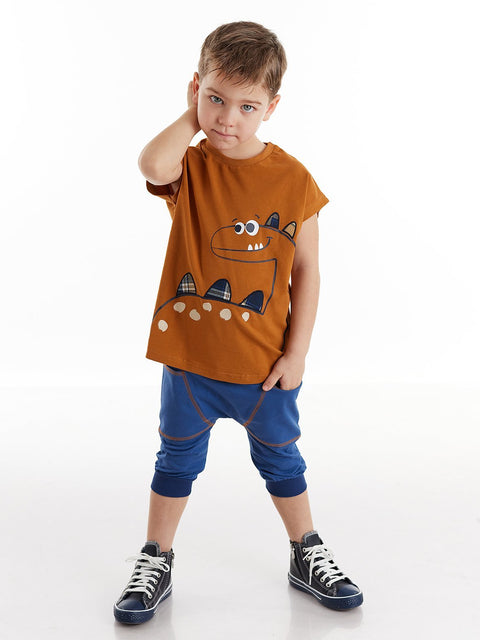 Denokids Funny Dino T-shirt & Baggy Boy Set