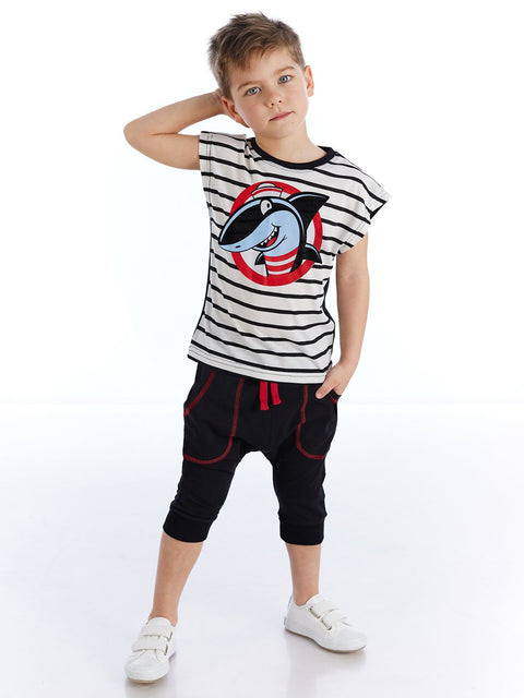 Denokids Sailor Shark Boy T-shirt & Capri Set