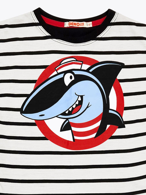 Denokids Sailor Shark Boy T-shirt & Capri Set