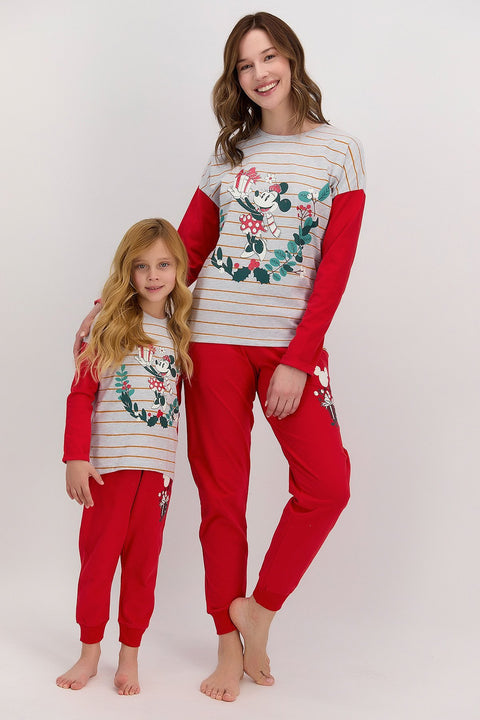 Mickey Mouse  Women's Red Pajamas Set
