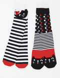Mushi Striped Cats Girl 2-Pack Socks