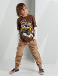 Mushi Jeep Mood Brown/Beige Boy Gabardine Set