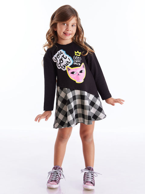 Mushi Kitten Girl Black Dress