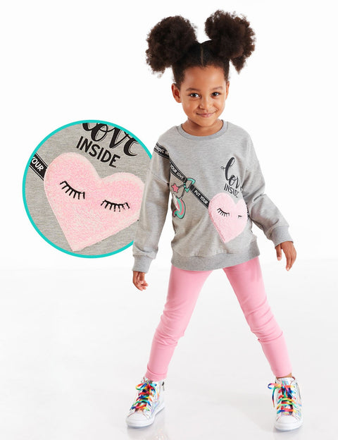 Mushi Love Inside Girl Sweatshirt&Leggings Set