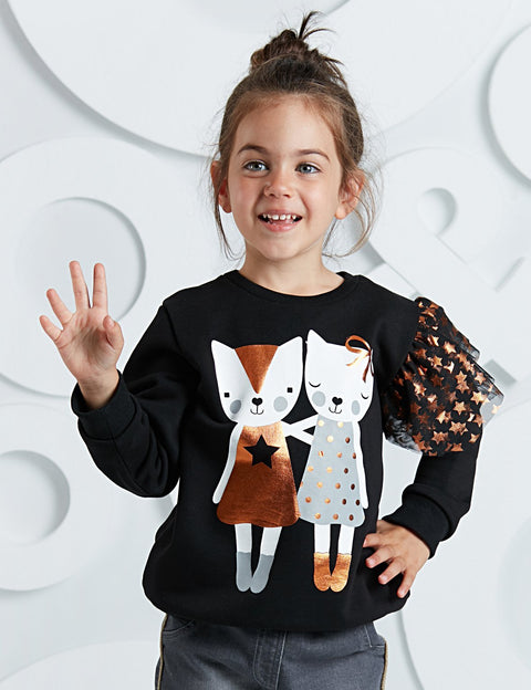 Mushi Cats Black Girl Sweatshirt