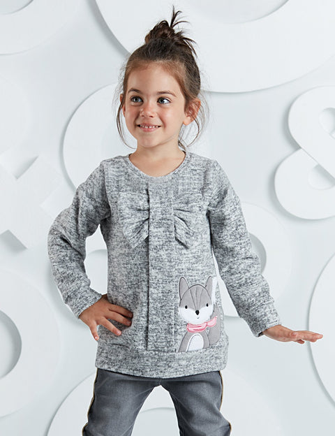 Mushi Fox Gray Girl Jumper