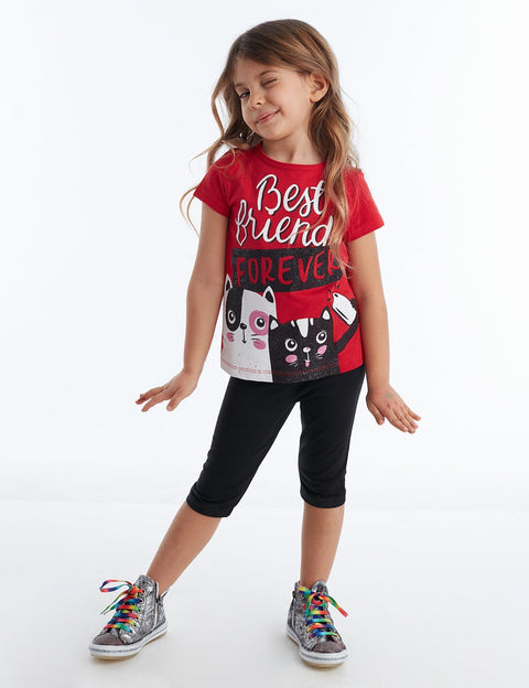 Mushi Selfie Forever Girl Leggings T-shirt Set