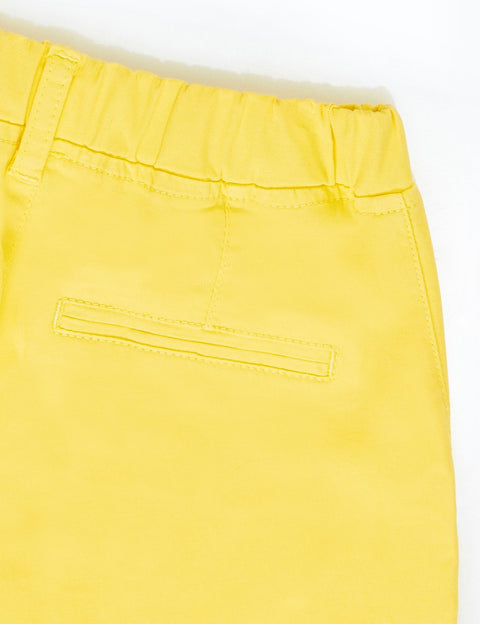 Mushi  Yellow Gabardine Boy Shorts