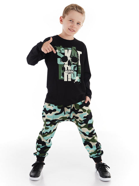 Mushi Skate Camo Boy T-shirt&Pants Set