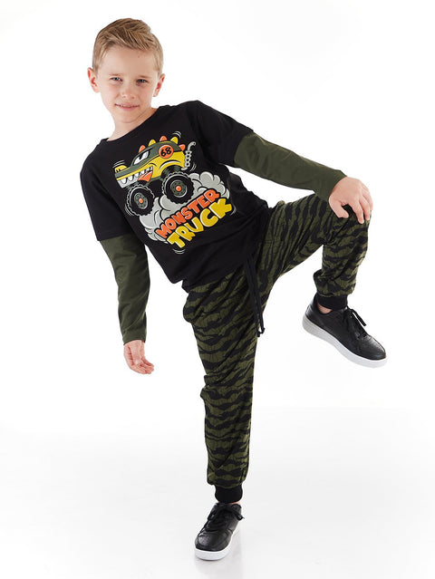 Mushi Monster Truck Boy T-shirt&Pants Set