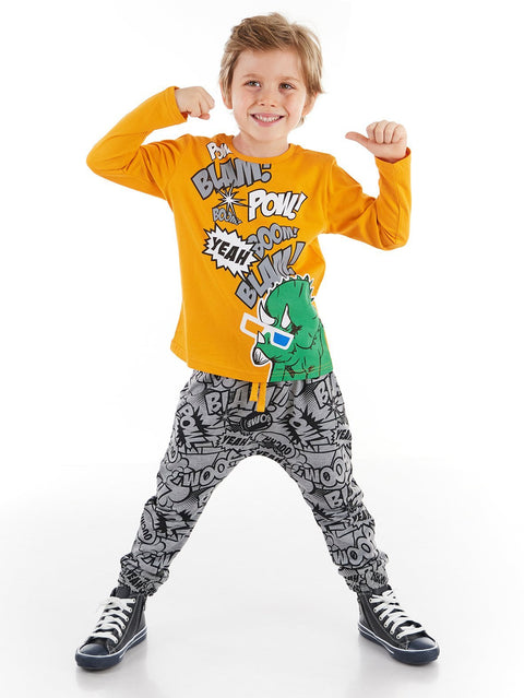 Mushi Pow Dino Boy T-shirt&Pants Set