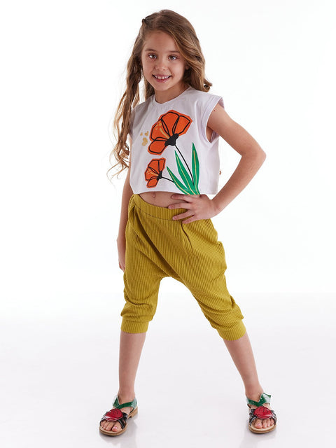 Mushi Shinny Poppy Girl Blouse & Baggy Set