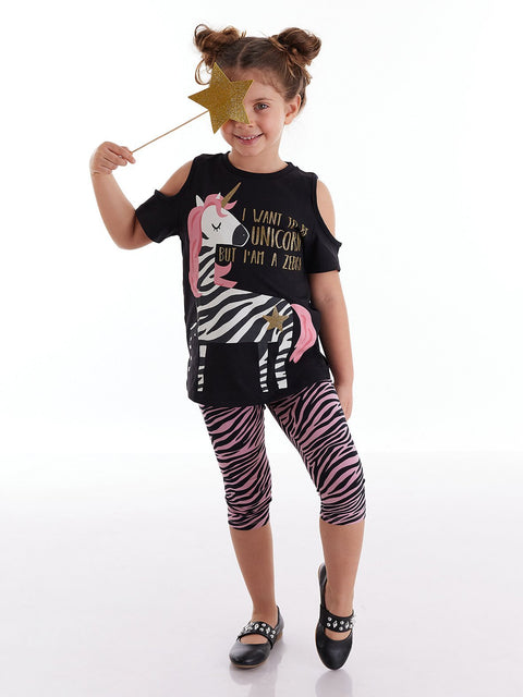 Mushi Unique Zebra Girl Tunic & Leggings Set