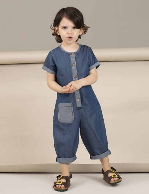Mushi Denim Sailor Boy Overall