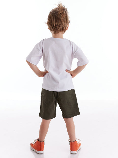 Mushi Dino Boy T-shirt & Gabardine Shorts Set