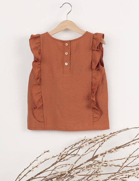 Ollie & Olla Rusty Colored Girl Top