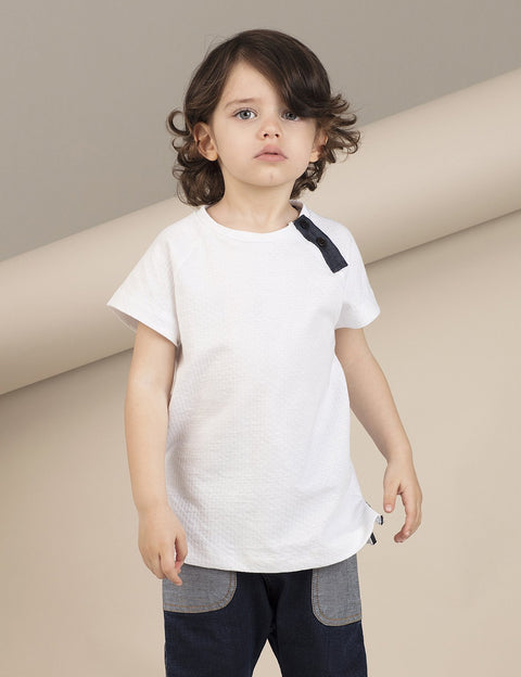 Ollie & Olla White Reglan Boy T-shirt
