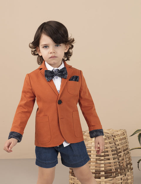 Ollie & Olla Rusty Colored Boy Blazer