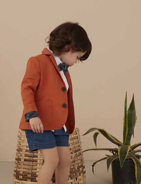 Ollie & Olla Rusty Colored Boy Blazer