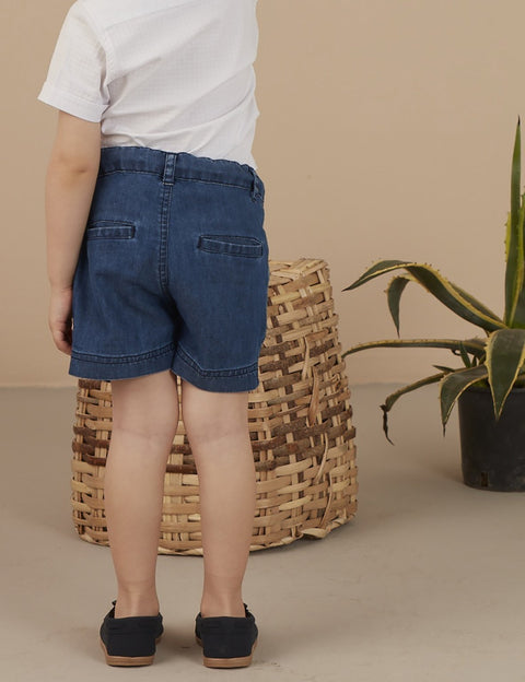Ollie & Olla Blue Mid-Wash Boy Denim Shorts