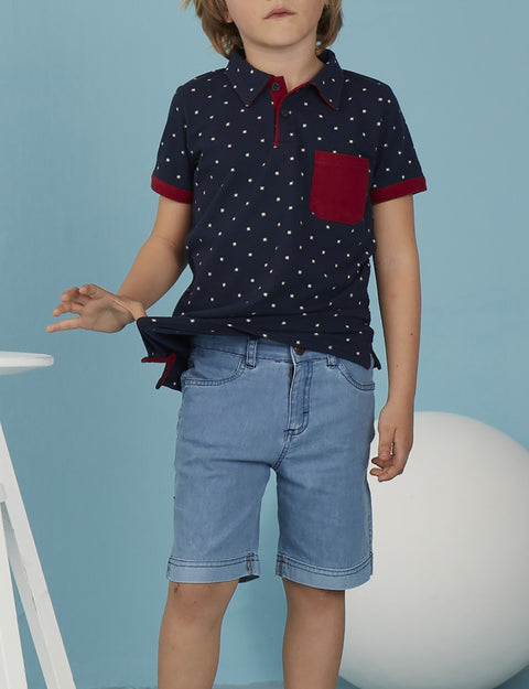 Ollie & Olla Blue Light-Wash Boy Denim Shorts