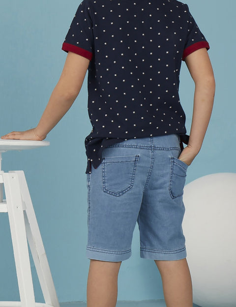 Ollie & Olla Blue Light-Wash Boy Denim Shorts