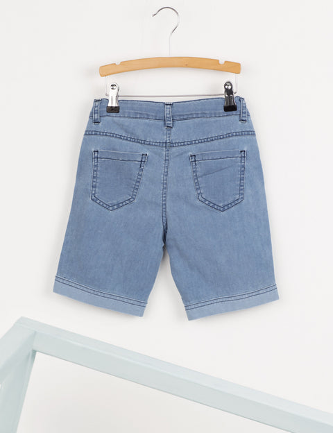 Ollie & Olla Blue Light-Wash Boy Denim Shorts