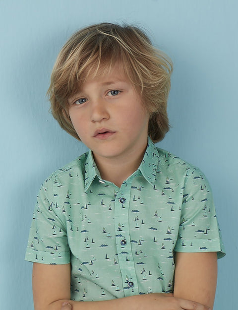 Ollie & Olla Sailor Turquoise Boy Shirt