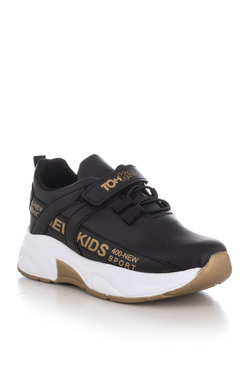 TonnyBlack Black Gold Kids Sneakers