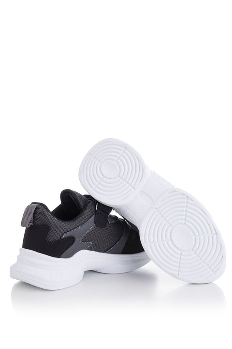 TonnyBlack Black Orange Kids Sport Shoes