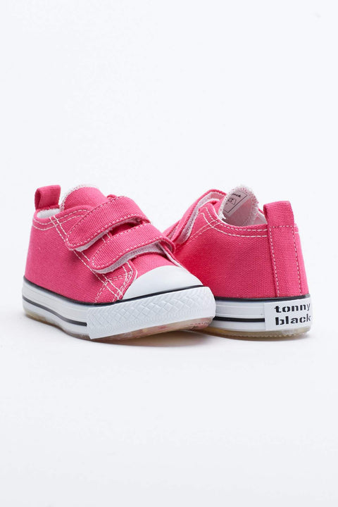 TonnyBlack Fuchsia Children's Sports Shoes With Light Velcro