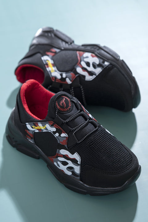 TonnyBlack Black Kids Sports Shoes