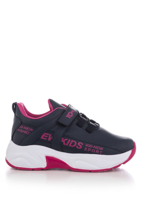 TonnyBlack Navy Pink Kids Sneakers