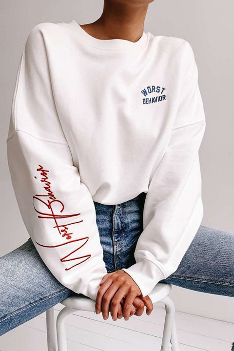 Madmext Mad Girls White Sweatshirt mg1180