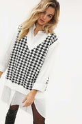 Madmext Mad Girls White Patterned Women's Sweater MG822