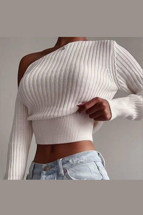 Madmext Mad Girls White Women's Knitwear MG855