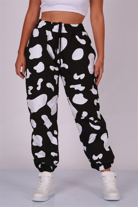 Madmext Women's Dalmatian Black Sweatpants  MG1147